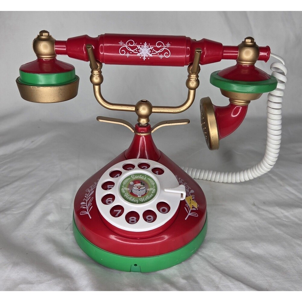 Gemmy Santa's Holiday Hotline Phone Rings Talks Phrases Christmas Tested Works